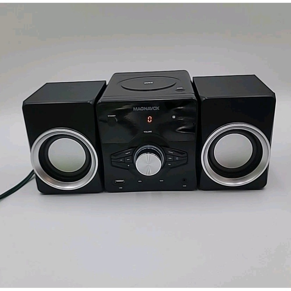 Magnavox MM442 CD Shelf System - Black Bluetooth USB port aux cable FM tuner